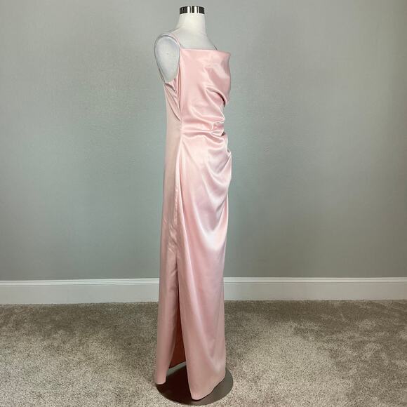 Laundry by Shelli Segal Pink Satin Ruched Formal Long Gown Women’s Size 8 - Picture 2 of 12